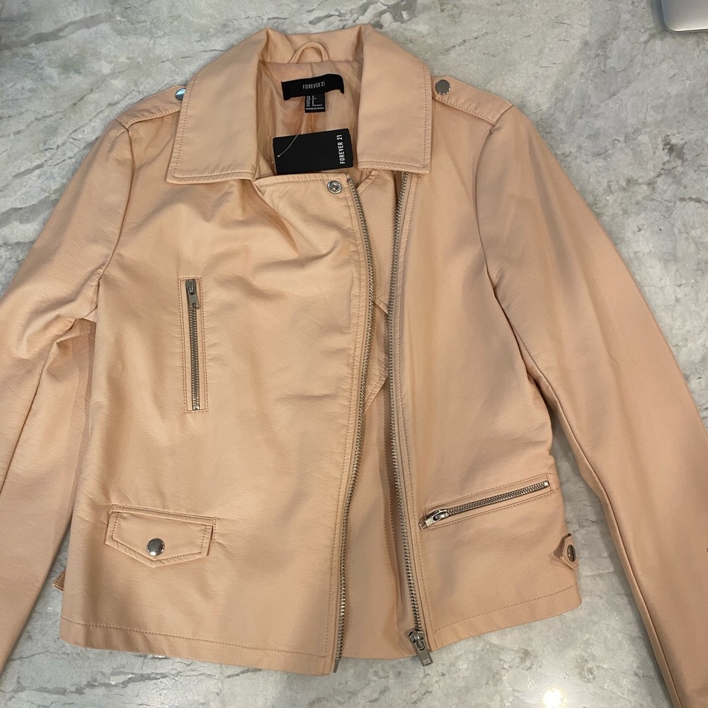 Forever 21 Peach Faux Leather Jacket! NWT